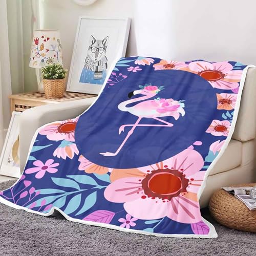Fadaing Flamingo Decken 150x200 Rosa Flamingo Decke Kinder Süßes Tier Blumen Flamingo Muster Sanft Flanelldecke Weich Fleecedecke Sofadecken Tagesdecke (150 X 200 cm,9) von Fadaing