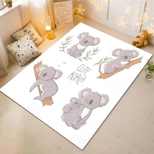 Fadaing KoalaTeppich Wohnzimmer 160x230cm Schlafzimmer Kinderteppich Kinderzimmer, Niedliches Tier Koala Teppich Kinder Spielteppich Wohnzimmerteppich Fur Schlafzimmer(2,80x120cm) von Fadaing