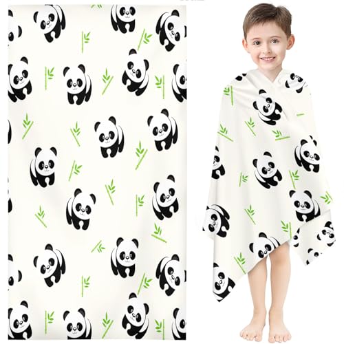 Fadaing Panda Strandtuch 90x180 cm Niedliche Tier Badetuch Strandlaken Cartoon Panda Handtücher 50x100cm Badetuch Groß 100x200cm Microfaser Handtücher(14,60 x 120 cm) von Fadaing