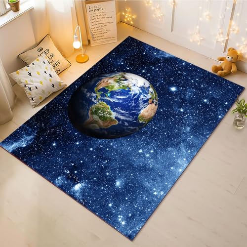 Fadaing Planeten Teppich Wohnzimmer 160x230cm Schlafzimmer Kinderteppich Kinderzimmer, Sterne Weltraum Universum Teppich Kinder Spielteppich Wohnzimmerteppich Fur Schlafzimmer(2,120x160cm) von Fadaing