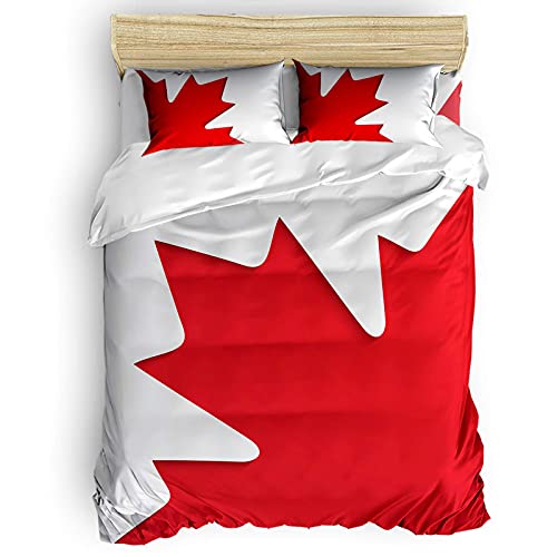 Fadaseo Bettbezug Bettwäsche-Set, Kanada Nationalfeiertag Flagge Rotes Ahornblatt Atmungsaktiv Ganzjahresdeckenbezug mit Reißverschluss,3 Stück,1 Bettbezug + 2 Kissenbezüge Fadaseo Bettbezug Bettwäsche-Set, Kanada Nationalfeiertag Flagge Rotes Ahornblatt Atmungsaktiv Ganzjahresdeckenbezug mit Reißverschluss,3 Stück,1 Bettbezug + 2 Kissenbezüge von Fadaseo
