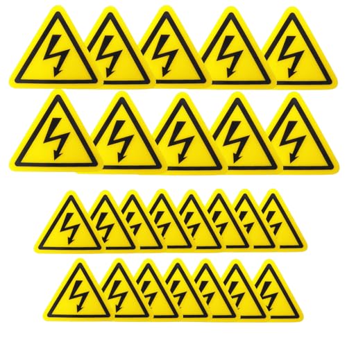 25 Stück Elektrischen Warnschildern Aufkleber, 5cm 10cm Hochspannung Strom Gefahr Warnung Warnaufkleber Selbstklebend Dreieck Schild Folie Achtung mit Blitz für Innen und Außenbereiche von Fadbudss