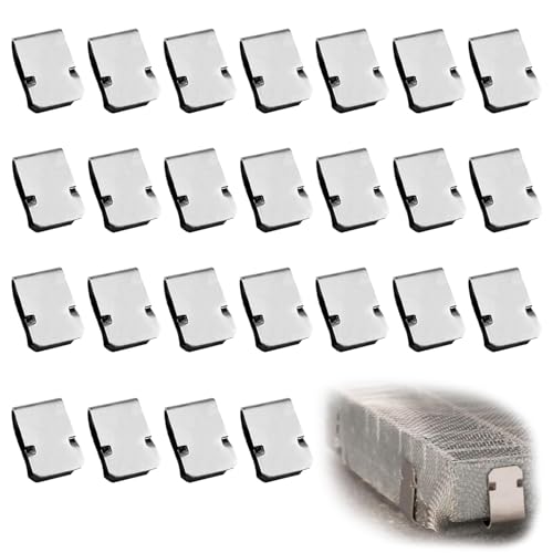 25 Stück Rostfreier Stahl Feder U Klammer, 21,4 mm x 12 mm Befestigungsklammern Wiederverwendbar Metall-Klammern Federklammer Halteklammer aus Edelstahl Für Gitter Kabelbefestigung 3,5 Mm Rohr von Fadbudss