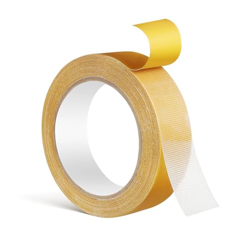 Fadbudss 3cm x 20m Doppelseitiges Klebeband Extra Starkes Teppichklebeband, Ablösbares Schneidbares Teppich Klebeband Doppelseitig Gewebeband für Teppich Bodenbelag Foto Wand Küche Zuhause Schule von Fadbudss