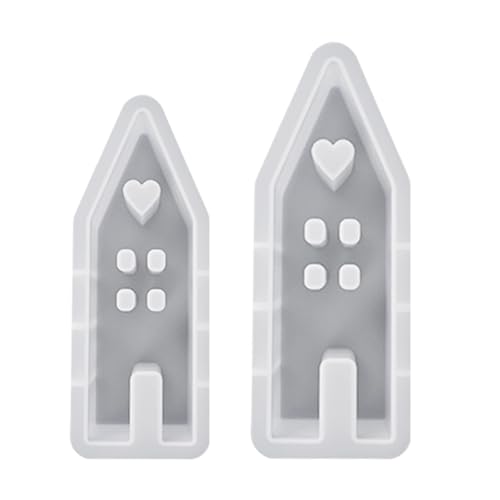 2 Pcs Silikon Gießform Resin Haus mit Fenster, DIY Silikonform Kerzenform Seifenform Häuser, Epoxidharz Formen Silikonform Haus für DIY Hochzeit Jubiläumsgeschenk Haus Dekoration von Fadcaer