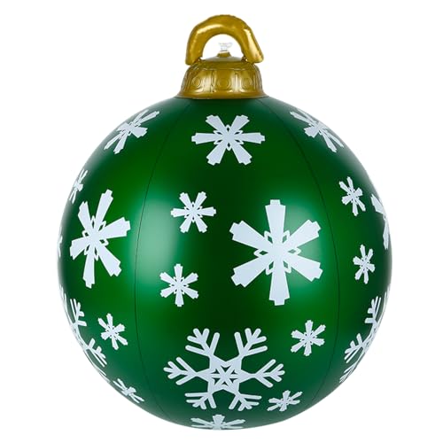 Aufblasbare Weihnachtskugel 60cm Riesige Weihnachtskugeln Extra Groß Aufblasbar PVC Weihnachtsball Innen Außen Dekorativ Weihnachtskugel für Hochzeit Weihnacht Home Decor Garten Außendekoration (Grün) von Fadcaer