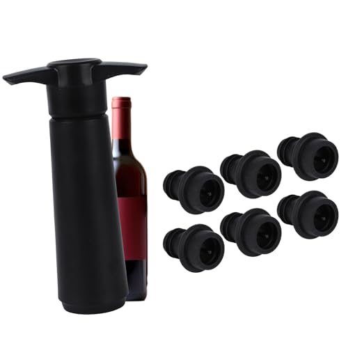 Wine Saver with 6 Vacuum Stoppers,Reusable Wine Pump Reusable Bottle Sealer,Wine Bottle Stoppers,Wine Preserver Keeps Wine Fresh (Wine Pump + 6 Stoppers) von Fadcaer