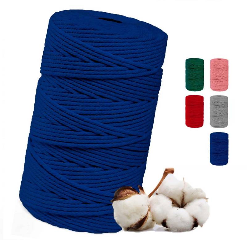 FadenWelt Makramee Garn 3mm x 100m, Baumwollgarn für DIY Handwerk Bastelgarn, 100,00 m (Baumwollschnur für Stricken, Baumwollseil für Wandbehänge und Pflanzen Aufhänger) von FadenWelt