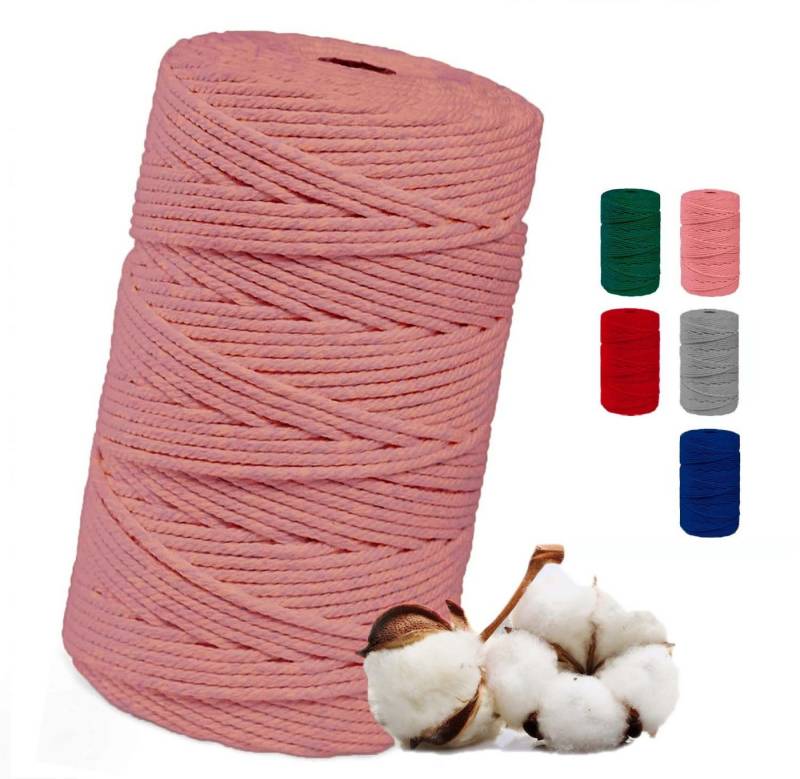 FadenWelt Makramee Garn 3mm x 100m, Baumwollgarn für DIY Handwerk Bastelgarn, 100,00 m (Baumwollschnur für Stricken, Baumwollseil für Wandbehänge und Pflanzen Aufhänger) von FadenWelt