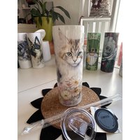 Getränkeflasche Katze Tumbler 590Ml von FadenZauberDesign
