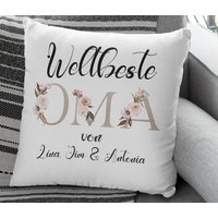 Personalisiertes Kissen Beste Oma Mit Namen Geschenk Von Enkel Einzahl/Mehrzahl Enkelkinder Grossmutter von Fadensalat