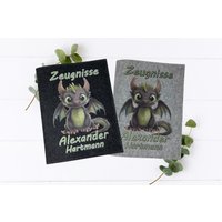 Zeugnismappe Drache Personalisiert A4 - Filzmappe Mit Name Einschulung Geschenk Junge Mädchen Schulmappe Urkunden Schule von Fadensalat