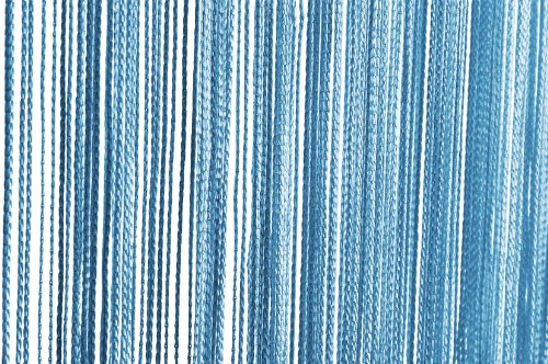 Fadenvorhang Türvorhang 90x250 cm oder 140x250 cm Fadengardine Verschiedene Uni Farben #147 (140x250 blau hell) von Fadenvorhang