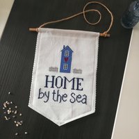 Wimpel Maritim, Wanddeko Strandhaus, Kreuzstich Gestickt, Maritimes Geschenk, Maritim von FadenzauberByJulia