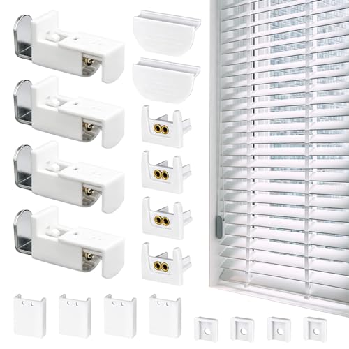 Faderr 18PCS Plissee Ersatzteile klemmträger, Plissee Zubehör Montage-Set ohne Bohren, Klemmträger Befestigung am Fensterrahmen ohne Werkzeug für Plissees mit Vier Zugbändern(Weiß) von Faderr