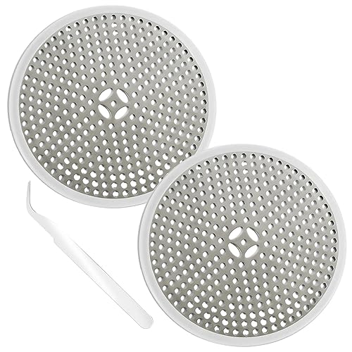 Faderr 2Pcs Shower Drain Strainer Protector Stainless Steel Silicone Hair Strainer Cover Mesh Shower Drain Hair Trap Bathtub Hair Catcher Stopper Sink Strainer(Silver) von Faderr