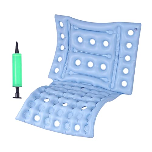 Faderr Bettwunde Kissen für Po für Liegestuhl, Druckwunde Kissen zum Sitzen in Liegestuhl, Aufblasbare Rollstuhlkissen zur Druckentlastung (blau) von Faderr