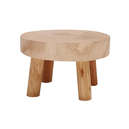 Holz-Blumentopfpflanzenständer, Blumentopfhalter, Mini-Holzhocker, geformter Pflanzenstütze, Holzhocker für drinnen und draußen, Wohnzimmer, Eingangsbereich (1, Größe: L) von Faderr