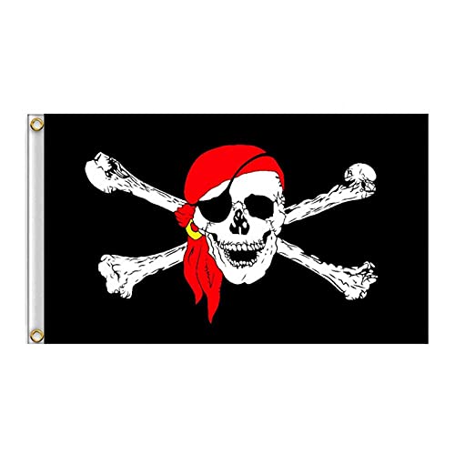 Piratenflagge, 60 x 90 cm, Jolly Roger-Flagge für Outdoor- und Piratenpartys, KTV-Totenkopf-Banner, Halloween-Dekoration, Bar, UV-beständig von Faderr