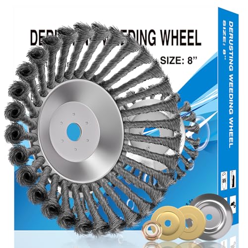 Fadun Unkrautbürste für Freischneider 200 x 25,4 mm StahlbüRste Unkrautbuerste Wildkrautbürste für Motorsense Drahtbürste Freischneider für effektive Moosentfernung und Unkraut von Fadun
