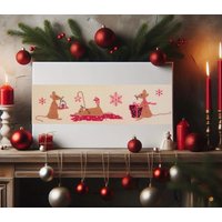 Bild "Weihnachten Bei Familie Maus" Kreuzstich Nach Ch. Dahlbeck Gerahmt 20x40cm Adventsdeko Bild "Weihnachten Bei Familie Maus" Kreuzstich Nach Ch. Dahlbeck Gerahmt 20x40cm Adventsdeko von FaedenueberKreuz
