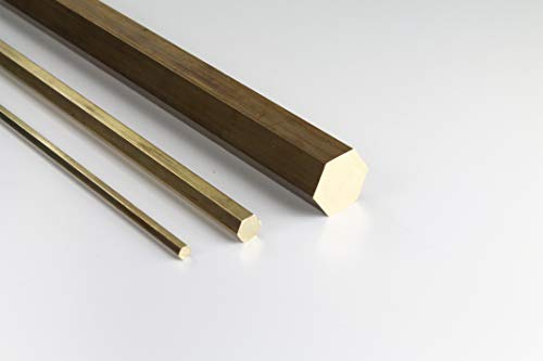 Färber Messing MS58 Sechskant Schlüsselweite 4,5mm L=250, versch. Größen und Längen von Färber Metall- und Kunststoffhandel