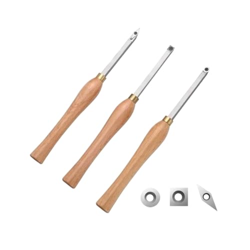 Faeymth Drechselmeißel-Set, 3-Teilig, Drechselwerkzeuge Inklusive Quadratischer, Runder und Diamantbesetzter Hartmetallklingen zum Drechseln Von von Faeymth