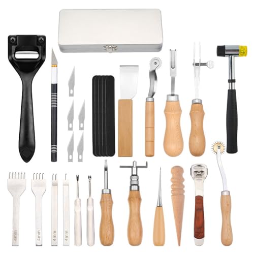 Faeymth Leder DIY Handgefertigtes Lederschneideset Leder Grundwerkzeuge Kombination Aus Stanzen und Schneiden Von Leder Faeymth Leder DIY Handgefertigtes Lederschneideset Leder Grundwerkzeuge Kombination Aus Stanzen und Schneiden Von Leder von Faeymth