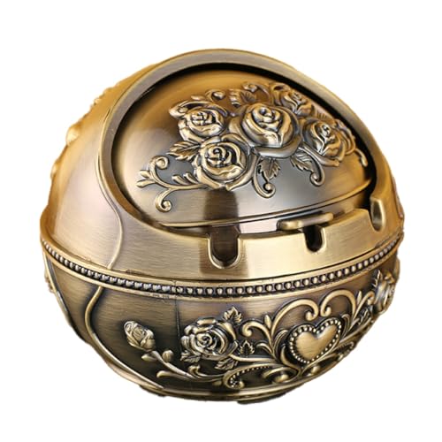 Faeymth Vintage Winddichter Aschenbecher mit Deckel - Retro Metall Aschenbecher für Innen und Außen, Dekorativer B Faeymth Vintage Winddichter Aschenbecher mit Deckel - Retro Metall Aschenbecher für Innen und Außen, Dekorativer B von Faeymth
