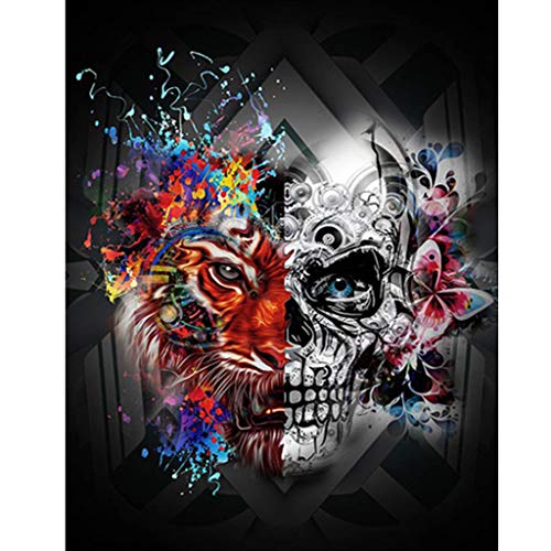 Fafalloagrron Graffiti Löwe und Blumen Totenkopf 5D DIY Full Diamond Painting Stickerei Drill Mosaic Needlework Cross Craft Stitch Kit Home Decor von Fafalloagrron