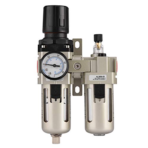 1 Stück 3/8" Filterregler und Schmierstoffgeber Druckluftfilterregler Combo Luftfilter Regler Combo AC3010-03 Druckluftdruckregler aus Aluminiumlegierung Feuchtigkeitsfalle Wasserfilter von Fafeicy
