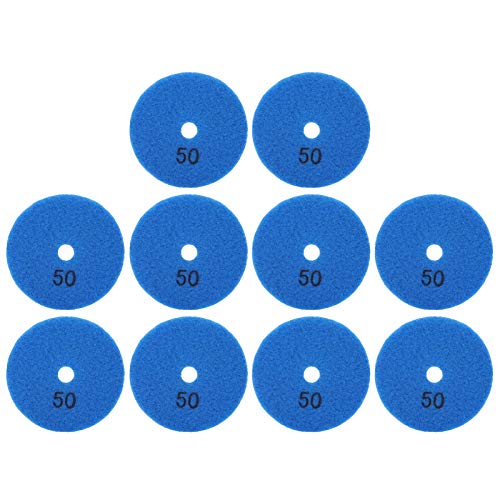 10 Stück 3-Zoll-Schleifscheiben, Polierdiamant, 50er Körnung, Polierunterlage Zum Polieren von Stein, Keramik, Terrazzo, Beton von Fafeicy