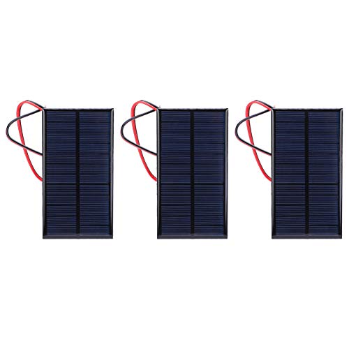 3pcs DC 6V 1W Solarpanel Polykristallines Silizium Solarpanel Zelle Power Modul Solarpanel Power Bank mit 30cm Kabel Zur Herstellung von Solarrasenlichtern Solarlandschaftslichtern von Fafeicy