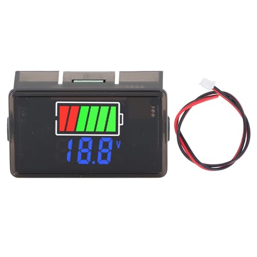Batteriespannungsmesser, Digitaler Batteriemonitor DC 8-100 V Batteriespannungsmesser Batteriekapazität Verbleibende Kapazität, Gerät Zum Testen Elektrischer Schaltkreise (Blaue von Fafeicy