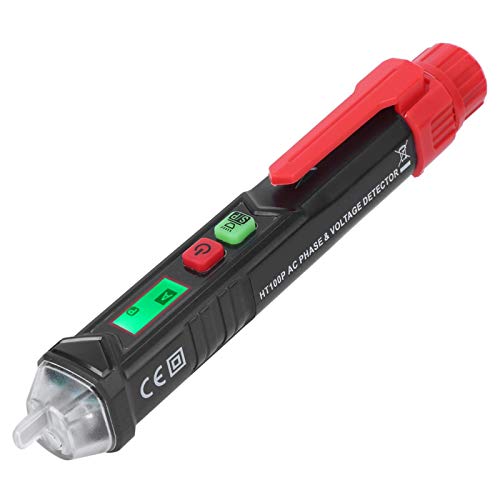 Berührungsloser Spannungsprüfer, HT100P Dual Range AC 12V-1000V/48V-1000V Phasenprüfer Stift mit LED Taschenlampe, Summer Alarm von Fafeicy