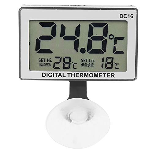 Digitales Aquarium-Thermometer, Digitales Thermometer, DC16 Mini-Aquarium-LCD-Thermometer mit Saugnapf für Aquarien, Digitale Thermometer von Fafeicy