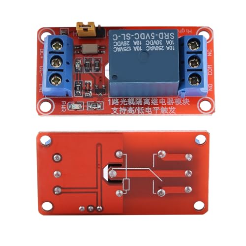 Fafecy 1 Channel Optocoubler Relay Modul -Karte, Hohe Relaismodul mit Niedrigem -Relais mit 5V 12 V 24 V, 50 X 26 X 18,5 Mm für Electronics -Projekte (5V) von Fafeicy