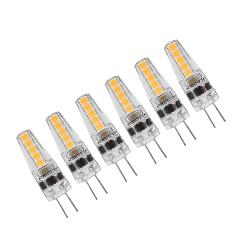 Fafeicy 10 Stück G4 10 LED Silikon Glühbirnen, 2W 3000K 200lm AC 12‑24V Bi Pin Sockel Dimmbare Glühbirnen, 360-Grad-Wärmeableitung, für Kronleuchter Deckenlampe Tischlampe von Fafeicy