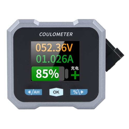 Fafeicy 100A-Batteriemonitor, 10-100 V Batteriekapazitätsmesser Wasserbeständiger Batteriestester mit 1,8-Zoll-LCD-Farbanzeige Bluetooth App-Überwachung für RVS-Autos Boote Elektrische von Fafeicy
