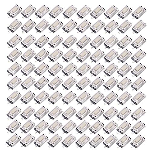 Fafeicy 100Pcs Momentaner Tastschalter, DC12V 50 mA SMD Kunststoff Momentary Tactile Button Switch, Micro Button Switch Tact Sortimentskit Fafeicy 100Pcs Momentaner Tastschalter, DC12V 50 mA SMD Kunststoff Momentary Tactile Button Switch, Micro Button Switch Tact Sortimentskit von Fafeicy