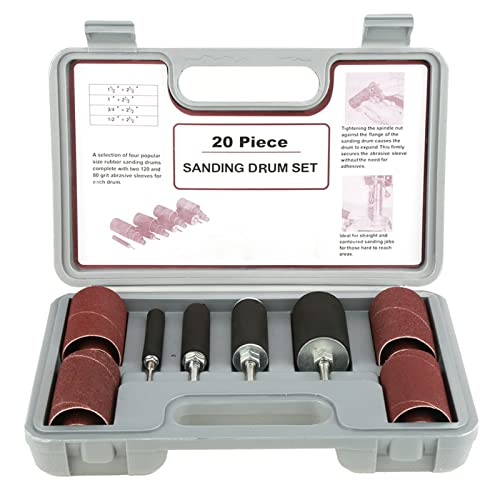 Fafeicy 20pcs Selbstanwende Kissen Spindelschleifen -Drum -Kit -Set, Standardgröße Trommeln mit Aufbewahrungskoffer für Bohrmaschine, Schnellzugriff und Schutz von Fafeicy