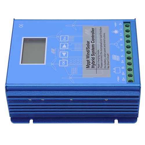 Fafeicy 24V/48V Wind-Solar-Hybrid-Laderegler, mit Boost-LCD-Bildschirm und MPPT-Lademodus, für Netzunabhängige Erzeugungssysteme, Wind-Solar-Hybrid-Beleuchtungssystem(GPI-48280) von Fafeicy