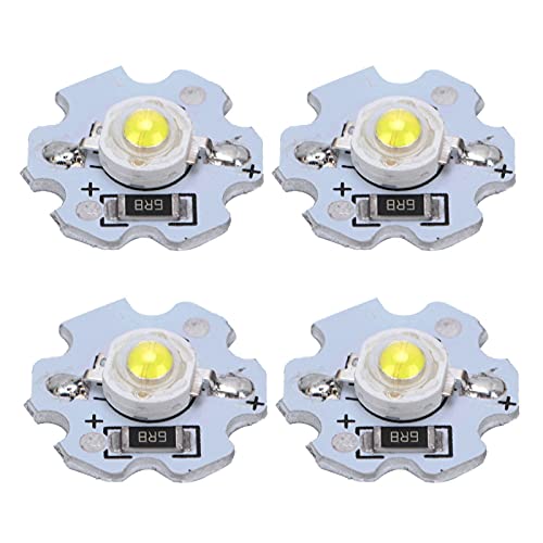 Fafeicy 25 Stück 5 V LED-Chips, 200 LM 1 W Hochleistungs-LED-Lampenperlen, LED-Chips, Lampenperlen für DIY-Beleuchtungskörper, Taschenlampen, Einstelllichter(Reines Weiß) von Fafeicy