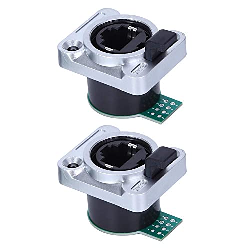 Fafeicy 2Pcs IP67 8 Kerne RJ45-Leiterplatte, wasserdichter RJ45-Stecker auf Buchse, Leiterplattenadapter Feuerhemmend isoliert, Ethernet-LAN-Kabelanschluss, für 24-26AWG Kabel von Fafeicy