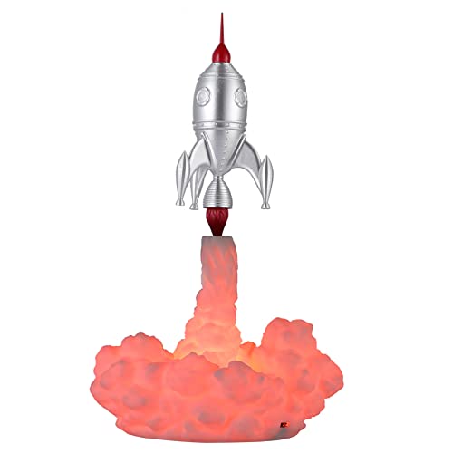 Fafeicy 3D-Druck Rocket Lampe, Begleitende Nachtlichter für Kinder, Rocket Space Shuttle Lampe Desktop Ornamente Schlafzimmer Dekoration, Nachtlicht von Fafeicy