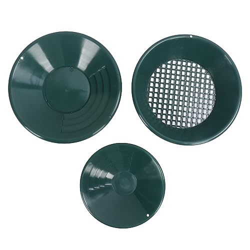 Fafeicy 3pcs Plastik -Goldwaschkit mit 90 ° -Design Umfasst Kleine und Mittlere Pfannen und Sifter für Goldnuggets, Niobium, Coltan -Bergbau von Fafeicy