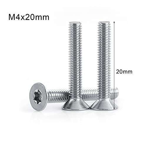 Fafeicy 50pcs M4 Edelstahl Flacher Kopfsternmaschinenschrauben Schrauben 304 A2-70 Standard für Industriekonstruktionsgeräte 8-30 Mm Länge (M4 × 20) von Fafeicy
