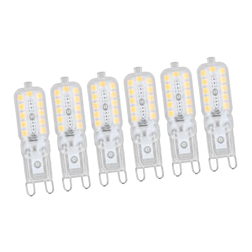 Fafeicy 6 Stück Dimmbare G9-LED-Lampe, 5 W, Transparente Abdeckung, 22 LEDs, Dimmbare G9-Glühbirne für Deckenleuchte, Wandleuchte, Tischleuchte(#2) von Fafeicy