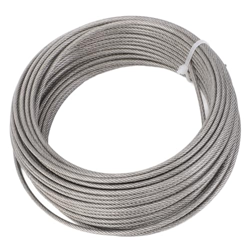 Fafeicy 66 Fuß Edelstahl-Drahtseil-Set, 3 Mm 304 Stahlkabel mit Spannschlössern Zum Aufhängen von Bildern und Als Gartenstütze von Fafeicy