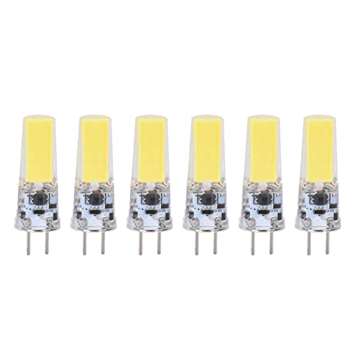 Fafeicy 6Pcs GY6.35 500lm LED Birne, 5W Silikon COB Glühbirne, 360°-Wärmeableitungsdesign, für Kronleuchter, Deckenlampen, Deckenventilator Lampen, AC12V/DC12-24V (Kaltes Weiß) von Fafeicy